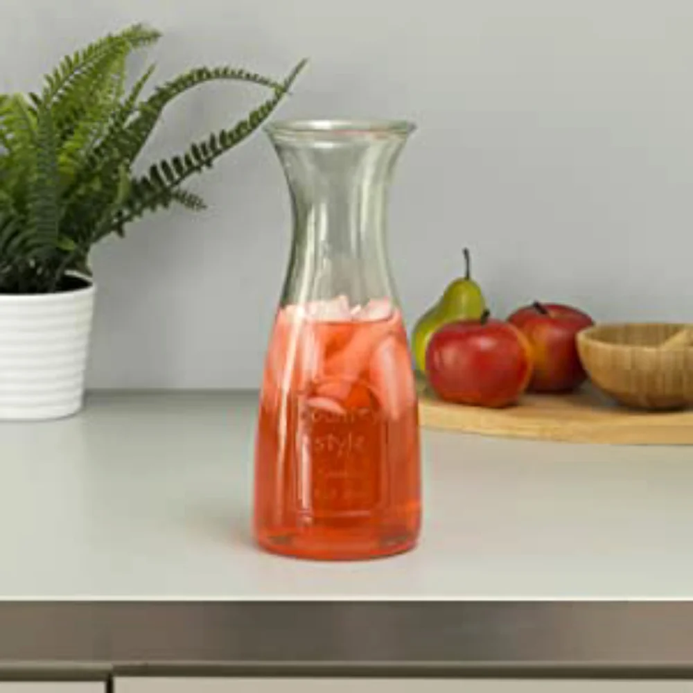 Country Style Glass Beverage Carafe Decanter Rustic